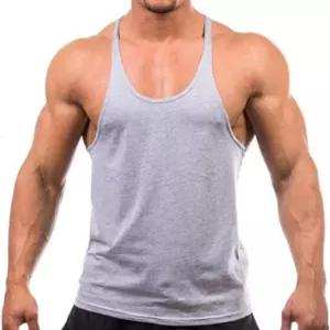 주에비 남성 스트링거 탱크 탑 머슬 컷 바디 빌딩 짐 조끼 Y-백 운동 민소매 티셔츠