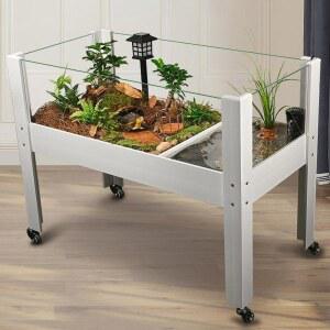 반수생 수조 거북이 사육상자 어항 60cm 사육장 오픈형 바퀴형 수족관 이동식