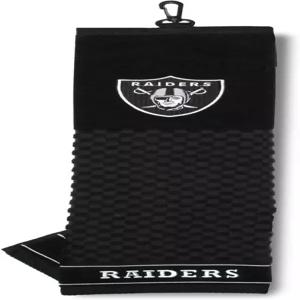 팀 골프 NFL 라스베이거스 레이더스 자수 타월 체크 스크러버 디자인 로고