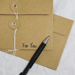 하도메 편지봉투 1p 크라프트 단추봉투 아일렛 예쁜편지봉투 끈편지봉투