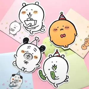 담곰이 모양 카드 봉투 스티커 세트 4P 귀여운 편지지