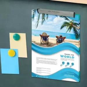 철재부착식 종이 꽂이 자석식 메모홀더 대형