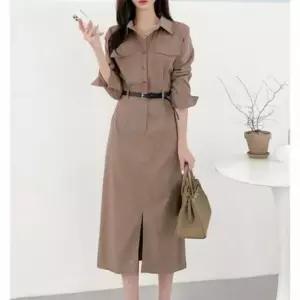 카라원피스 클래식 여자 추천 하객룩 셔츠롱 꾸안꾸 원피스 벨트