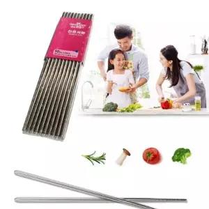 진공스텐젓가락 민자 라인 2종류 10set 스텐젓가락