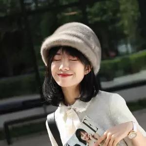 밍크모자 중년여성모자 털모피털모모모양가죽짚모자 귀마개 여성 겨울 중장년
