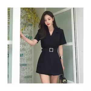 원피스 여성 봄 고급세련핏 크로스 점프슈트 패션 슬림 반바지 인기1