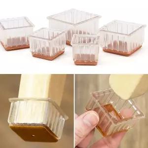 사각 투명 의자캡 36mm 4P 의자 발커버 긁힘 소음방지