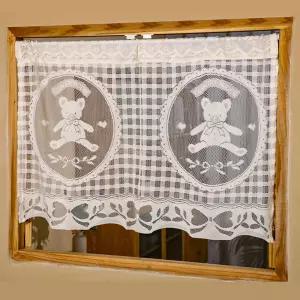 귀여운 곰돌이 레이스 주방 바란스 침실 가림막 커튼