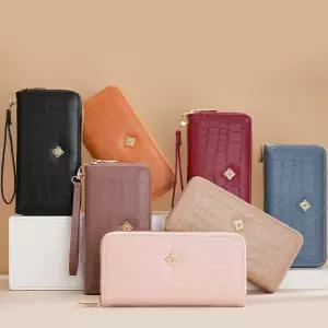 고급 원단 심플 디자인 수납력 좋은 여성 지퍼 장지갑 yca9+6fKC