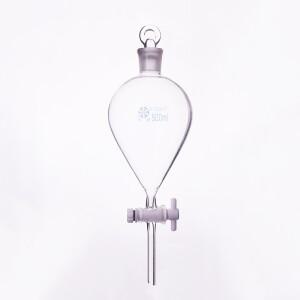 호환 분리 깔때기 글로브 모양  그라운드 인 유리 스토퍼 24/29  구형 PTFE 스위치 밸브  125mL-500mL/1000