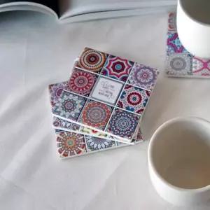 TBZ 레트로 엔틱 에스닉 컵받침4p