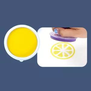 어린이집 유아미술 스탬프 도장찍기 잉크패드 노랑 시각발달 아기미술놀이