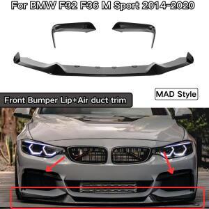 BMW F32 F36 M 스포츠 2014-2020 프론트 범퍼 립+에어덕트 트림 바디 키트 자동차 액세서리 카본 파이버 프