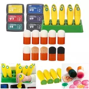 어린이집 미술놀이 모양도장 스탬프 잉크패드 set 방문미술 유아미술