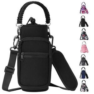 에이스트레커 32/40/64/128온스 네오프렌 단열 물병 캐리어 가방, 스트랩 및 파라코드 손잡이가 있는 슬링백 슬리브 파우치 홀더, 여행, 하이킹, 캠핑용 포켓 2개