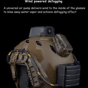 호환 전술 고글 안개 방지 환기 팬 Airsoft Motorcross 등산 스키 Defogging 팬용 조절식 헤드 스트랩
