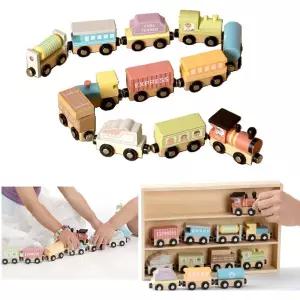 두돌 아기선물 원목 자석 기차놀이 장난감 추천 집에서놀기 집콕놀이