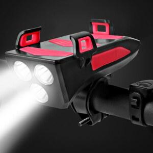 거치대/LED라이트/경적/보조배터리 자전거라이트 4In1 태양열 무드등 자전거핸드폰