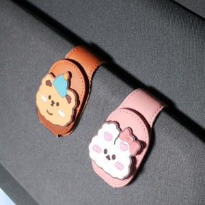 안경집게 모자 감성 토끼 곰돌이 차량용 차량cd수납 선바이저 4종 클립 벨트클립 풍선