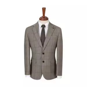 파렌하이트지이크 레귤러핏 울 혼방 글렌체크 싱글 정장 자켓 FHJAX2336