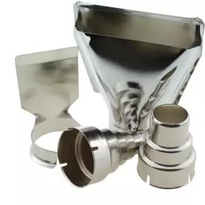 SQXBK 4PCS 실버 히트 건 노즐 키트 스테인리스 스틸 리플렉터 내열 액세서리 교체 부품 송풍기