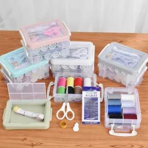 가정 용 바느질 실 세트 자수 재봉틀 바늘 반짇고리 자수실재봉틀실