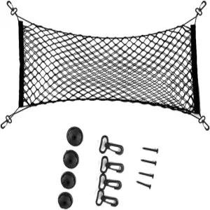 자동차 화물망 후크가 달린 신축성 있는 트렁크 화물 보관망 이중층 나일론 트럭 정리함 메시 대부분의 SUV