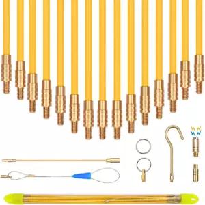 50 섬유 유리 피쉬 테이프 러닝 와이어 케이블 로드 동축 전기 연결 낚싯대 당김 밀기 키트 투명 튜브