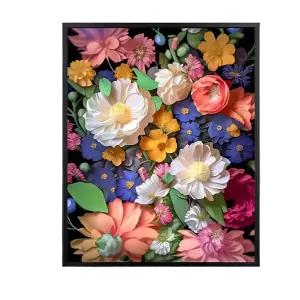 꽃 십자수 도안 대형 DIY 50X70cm 실크실