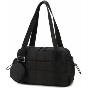 eAj 여성용 캠탑 미니 짐 가방, 작은 짐 토트백 퍼프 퀼팅 스포츠 더플백, 젖은 수납공간 포함 및 동전 지갑 더플백 댄스 요가 운동 가방 선물용