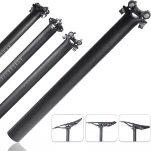 TPard 카본 바이크 시트포스트 27.2/31.6 초경량 파이버 산악 도로 바이크용 자전거 시트튜브 MTB BMX