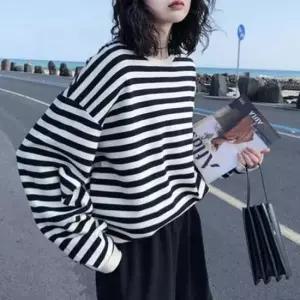 스트라이프티 루즈핏 여자 줄무늬 오버핏 캐주얼