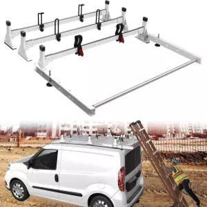 스타원 45인치 밴 래더 랙 2015년형 램 프로마스터 시티용 리어 카고 롤러 장착 루프 화이트 3바 800파운드