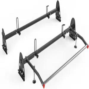 AA-랙 모델 RX27 풀사이즈 스틸 투바 밴 래더 루프 랙(후면 카고 롤러 포함) - 블랙