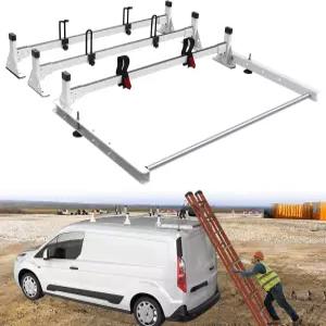 스타원 46인치 밴 래더 랙 2014년형 포드 트랜짓 커넥트용 리어 카고 롤러 장착 루프 화이트 3바 800파운드