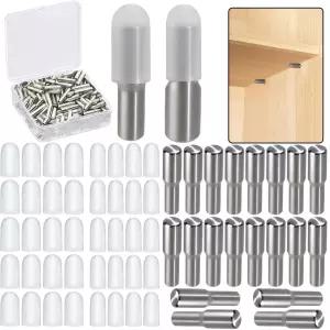 주방 캐비닛 책장 찬장 유리 또는 나무 선반 교체 홀더용 5mm 1/4인치 스테인리스 지지대 20팩