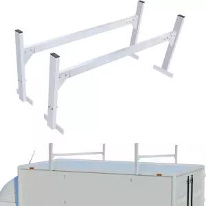 VEVOR 트레일러 사다리 랙 밴용 51.2인치~81.1인치 조절식 400파운드 용량의 알루미늄 합금 지붕 개방형 및