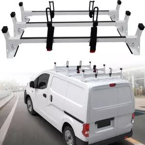 닛산 NV200 쉐보레 시티 익스프레스 800파운드 카고 밴 사다리 랙 3바 화이트용 멜립론 스틸 루프 장착