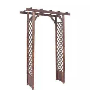 나무 원목 문 담장 아치 울타리 대문 휀스 주택 마당