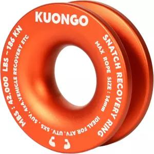 스내치 리커버리 링 윈치 블록 45000파운드 풀리 오프로드 차량 견인 로프 소프트 섀클 (오렌지)