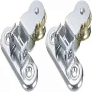 uxcell 2Pcs 벽걸이 풀리 65mm 단일 블록 철제 걸이 와이어 견인 휠 아연 도금 케이블 로프 러너 롤러