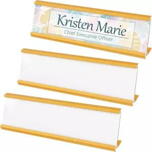 프라멘디노 3팩 승화 금속 사무실 이름판 책상 접시용 빈칸 알루미늄 금명판 홀더 비즈니스용