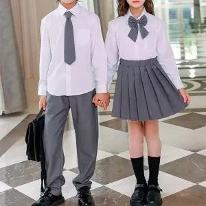 상하의 그레이 긴팔 하복세트 교복 (키즈-성인) HZd9+2DrW