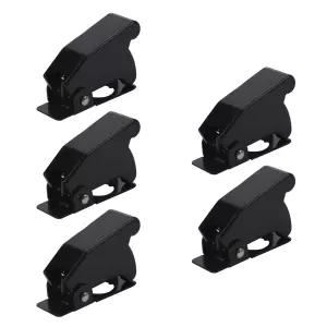 T Tulead 블랙 토글 스위치 커버 플레이트 가드 안전 캡 0.5인치 장착 다이아 방진 및 방수 팩 5개