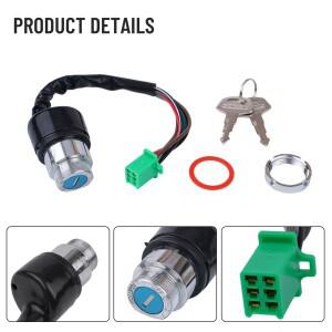 호환 잠금 키 세트 점화 스위치 오토바이 12V 6 와이어 먼지 자전거 액세서리 전기 도어 장치