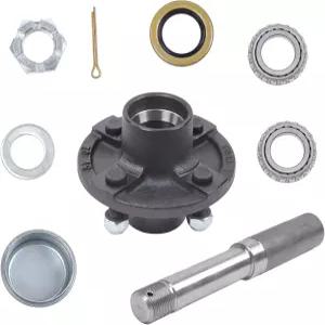 GXYWADY 4인치 트레일러 허브 키트 및 베어링 키트가 포함된 1인치 원형 BT8 스핀들