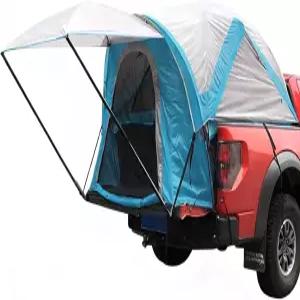 트럭 텐트 5.5-6.7피트 높이의 차양이 있는 픽업 침대 텐트(190+120) x 155 165 CM - 탈착식 레인플라이 및