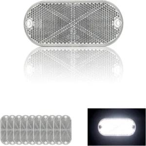 리플렉터 셀프 접착 타원형 114X50mm 안전 방수 스틱 진입로 사서함 나무 펜더 트레일러 흰색 부착