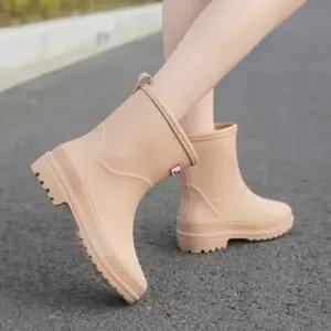5색 1개 컬러 여성 레인부츠 베이직 여성장화 패션 반장화 성인장화