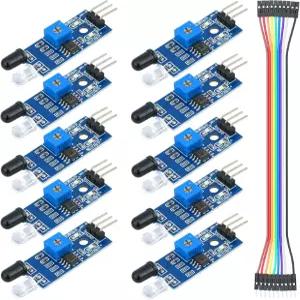 아두이노 스마트카 로봇과 호환되는 MTDELE 10Pcs IR 센서 적외선 감지 스윕 근접 모듈